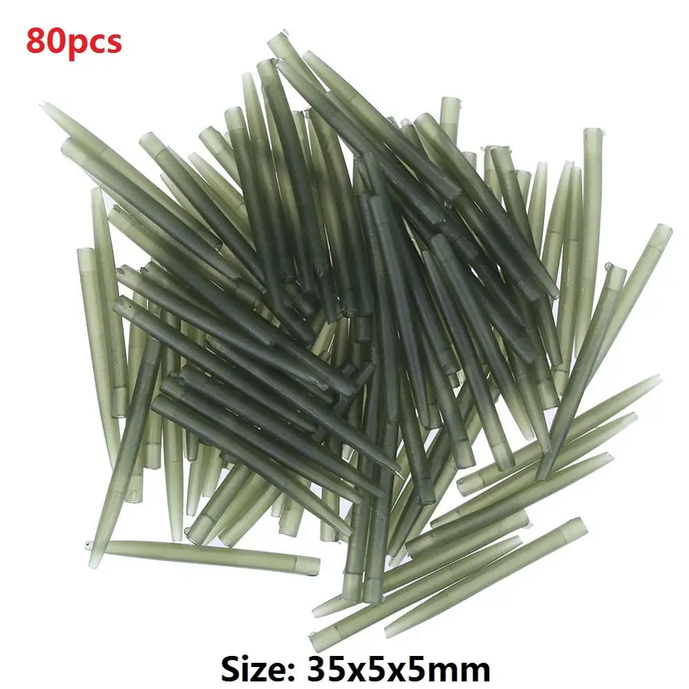 Type E 80pcs 20 шт.-80 шт. TPR терминал 35 мм-75 мм анти-спутывание рукава соединяются с рыболовными крючками Карп рыболовные снасти коробки Pesca Iscas инструменты - Цвет: Type E 80pcs