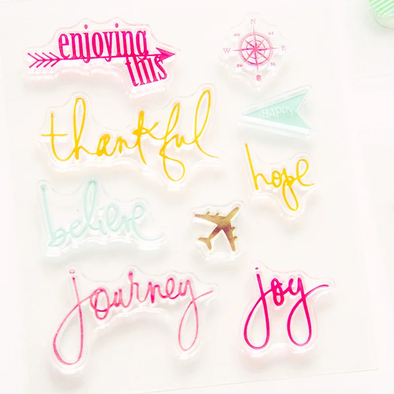 Цветные английские стрелы силиконовые штампы прозрачные мягкие для