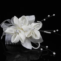 12pcs lot elegant bridal hair comb silk flower crystal pearl headpiece wedding accessory hair clips