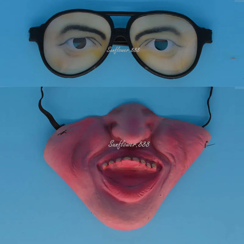 Man Boy Fun Clown Joke Glasses Horror Latex Mask Kids Adults Party Masks Up Props birthday Halloween Christmas Xmas | Дом и сад
