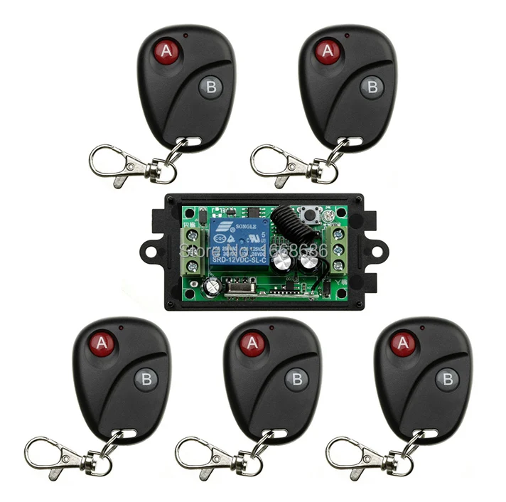 DC12V 1CH 1Channe RF беспроводной переключатель системы дистанционного управления 5 X