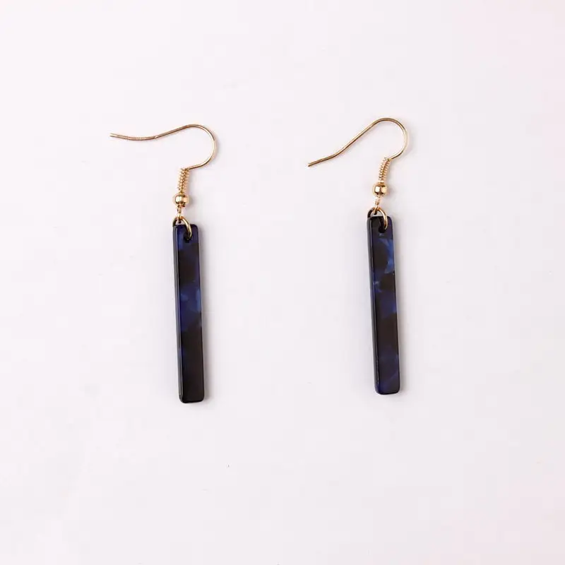 Navy Blue ZWPON трендовые вертикальные акриловые серьги для женщин, Модные леопардовые Черепаховые серьги, ювелирные изделия - Окраска металла: Navy Blue