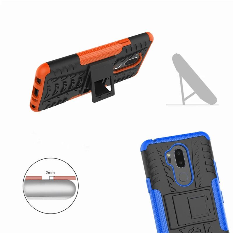 SPCASE Dual Layer Silicon Shockproof Cases for LG V30 V20 G6 G7 K10 2017 K8 2018 Hard Rubber Heavy Duty Hybrid Armor Stand Cover |