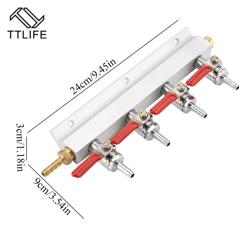 TTLIFE Мути-путь домой Co2 воздуха газовый коллектор распределительный разделитель