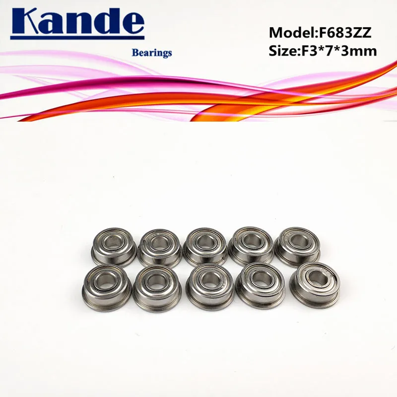Подшипник Kande F683ZZ F683 ZZ10pcsMetal Shield фланец шариковый подшипник F3 * 7*3 мм | Обустройство