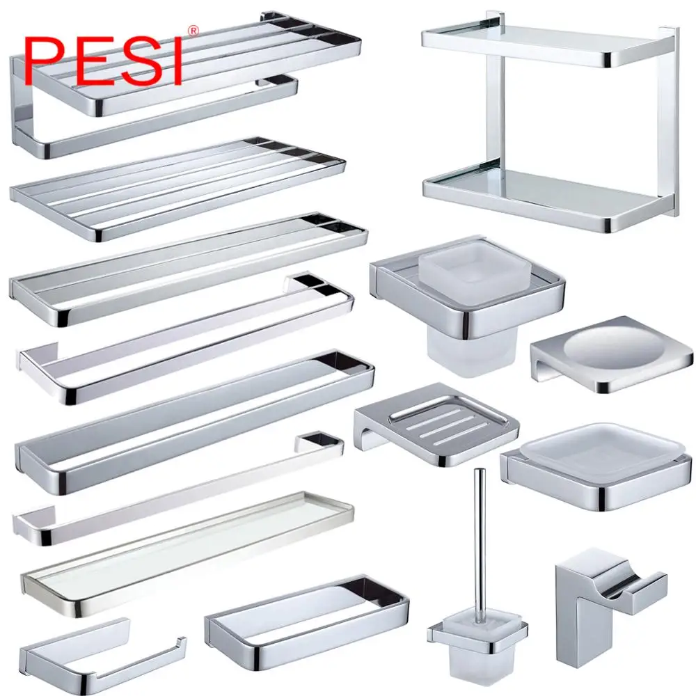 Набор аксессуаров для ванной комнаты крючок халата вешалка полотенец полка