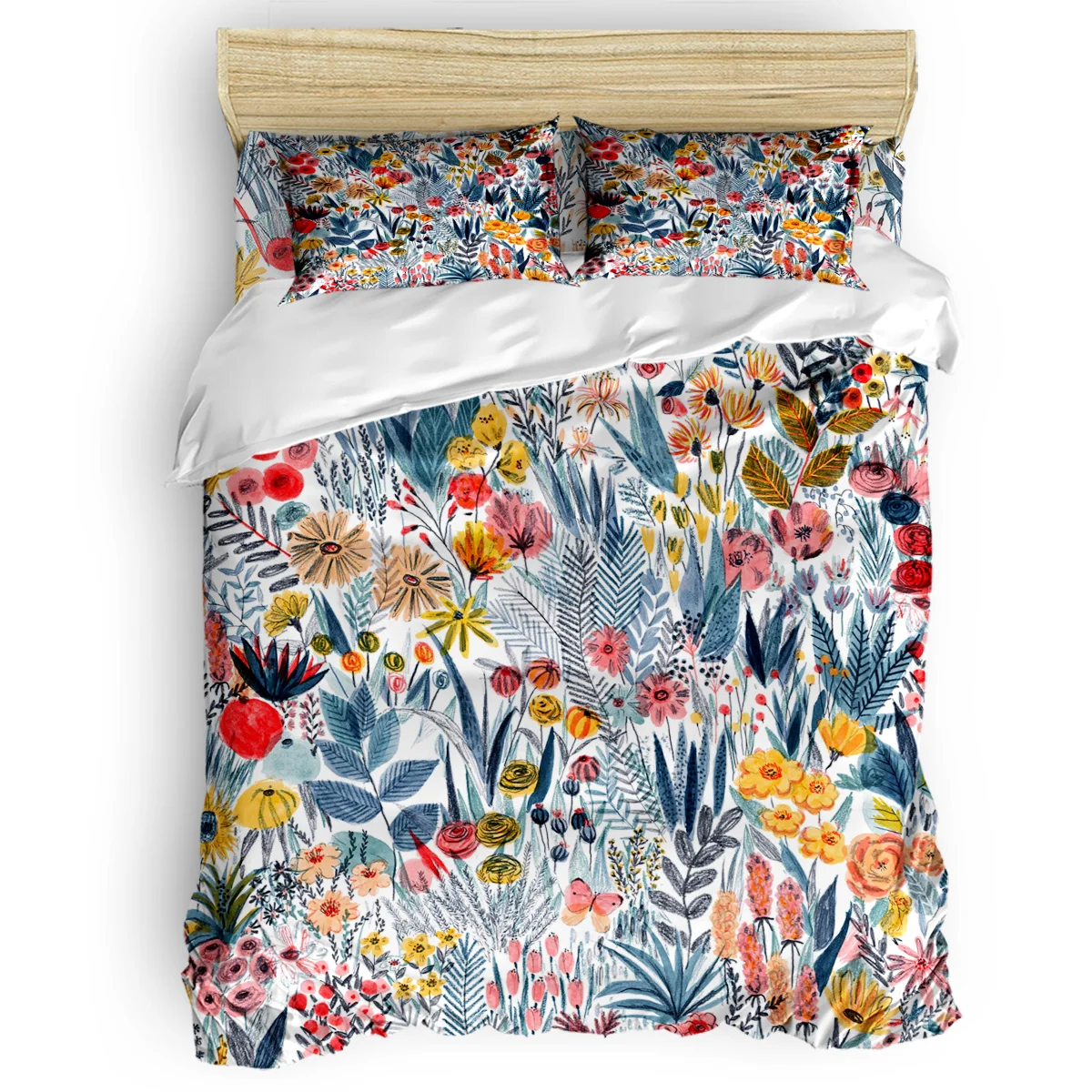 Flowers Duvet Cover 3D Cotton King Size Queen Quilt Set Bedclothes Comforter Single Bedding Sets | Дом и сад