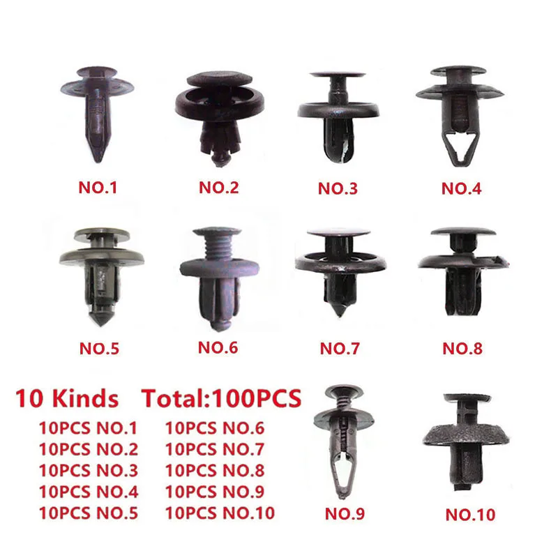 Аксессуары Крепежные Зажимы 100 шт. винтовые заклепки для багажника Автомобильные