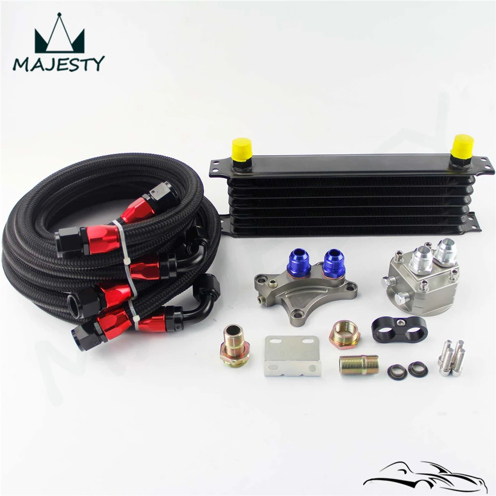7 ряд 262 мм масляный радиатор комплект для Silvia S13 S14 S15 180SX 200SX 240SX SR20DET черный/золотой|