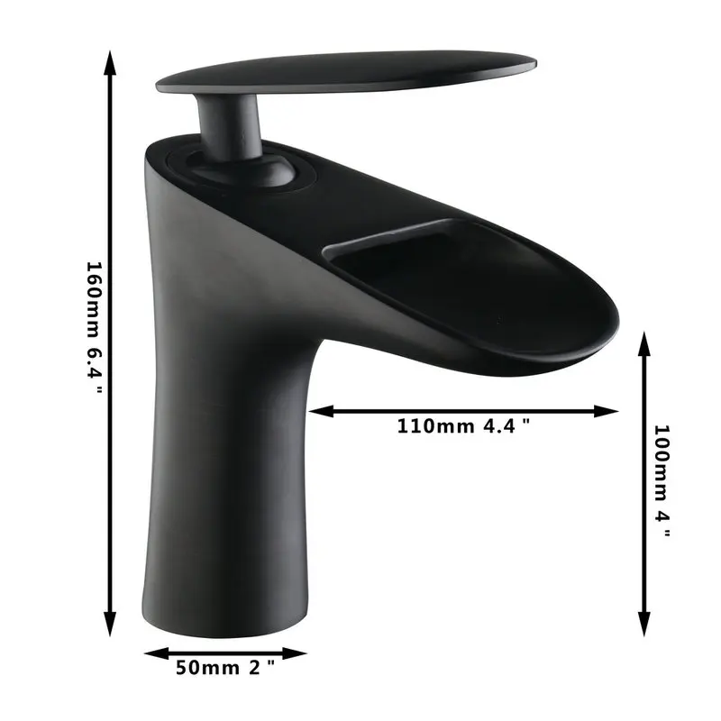 JIENI Black Oil Rubbed Bronze Faucet Bathroom Mixer Tap Bath Sink Brass Basin Waterfall | Обустройство дома