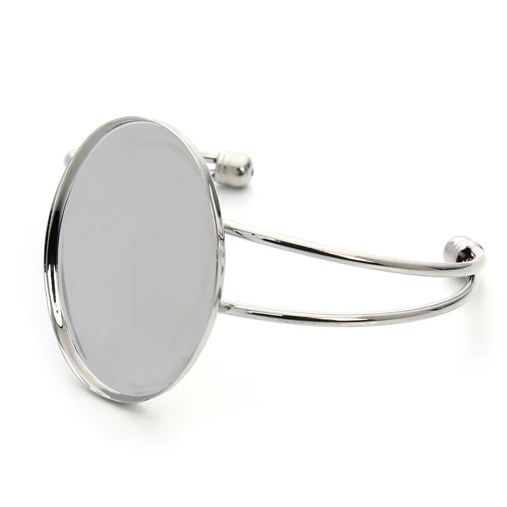 Регулируемый винтажный браслет с кабошоном 40x30 мм|bezel blank|cabochon basebangle blanks |