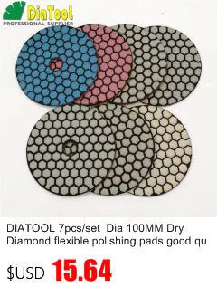 DIATOOL 1 Набор " /100 мм Алмазная Гибкая сухая пластмасса Бонд полировочные колодки камень, гранит, мрамор шлифовальный диск 4" шлифовальный диск