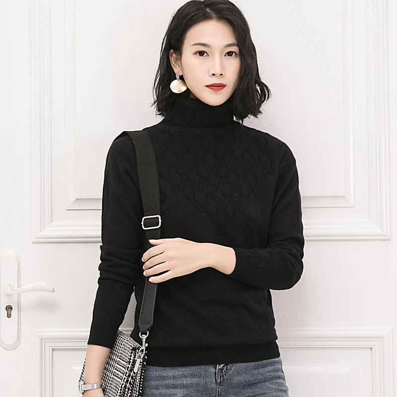 Sweater For Women Pullover Cable Knit Jumper Loose Turleneck Outwear Female Poncho Top Blouse Hollow Out Leaves | Женская одежда