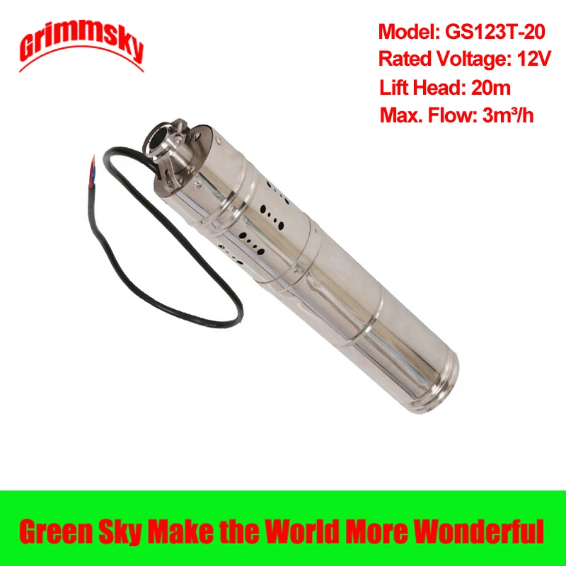 

3m3/h 30m lift head 260W 3inch Built-in MPPT water pump 12v solar