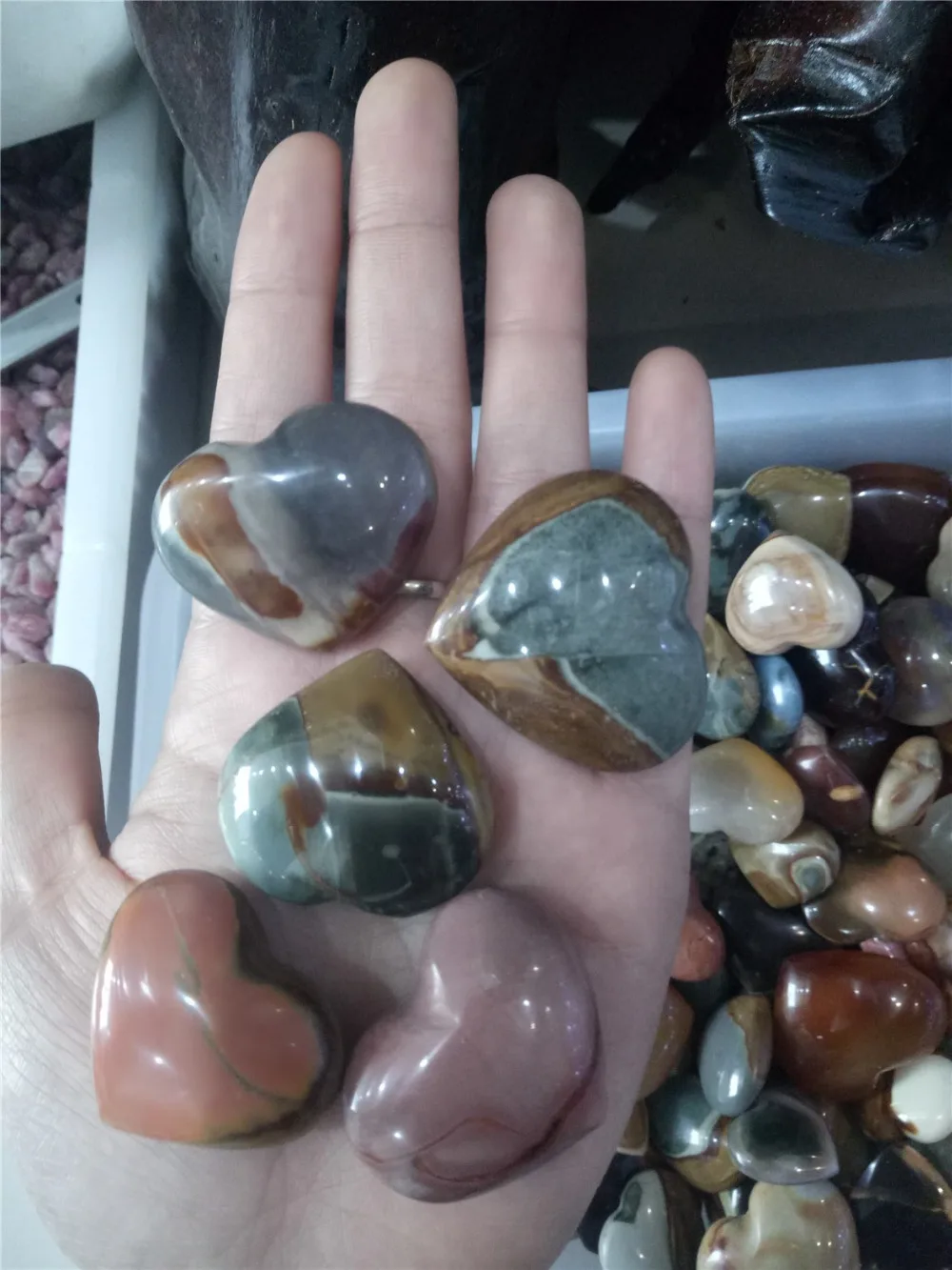 5 шт. натуральный камень океана сердце рейки целебные кристаллы в форме камня для