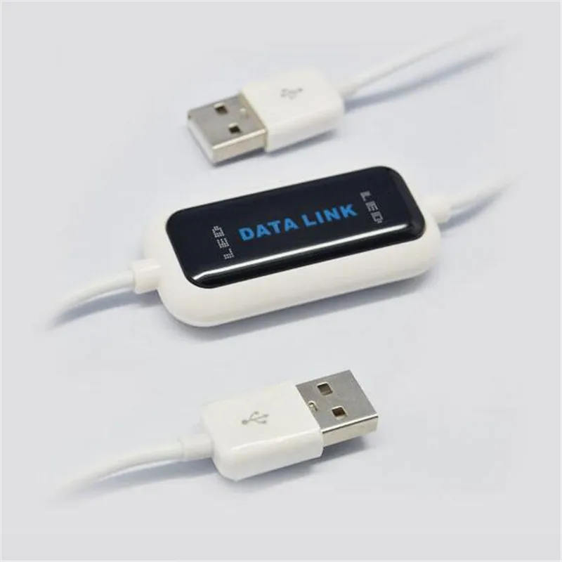 Белый USB 2,0 высокоскоростной ПК к ПК онлайн Share Sync Link чистая прямая передача данных файл мост для передачи светодиодный кабель легко копировать между 2 компьютером - Цвет: Белый