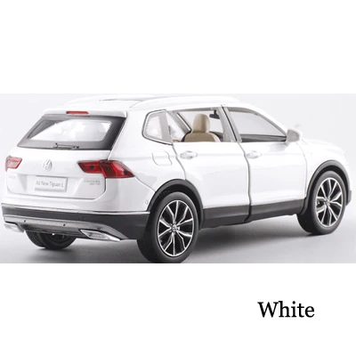 White 1/32 Фольксваген Tiguan L SUV, сплав, звук и светильник, модель автомобиля, 6 дверей, может открываться, Игрушечная модель автомобиля для детей, подарки на день рождения - Цвет: White