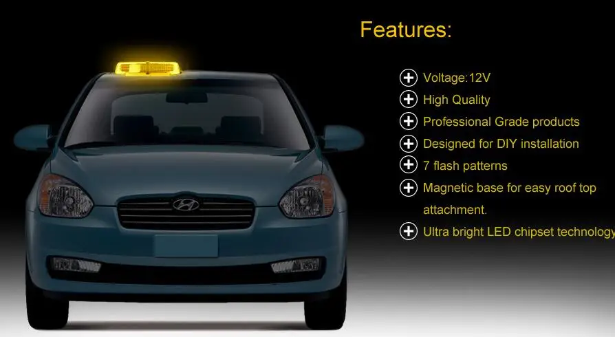 240 LED Янтарный аварийный предупреждающий светодиодный мини бар стробоскоп с