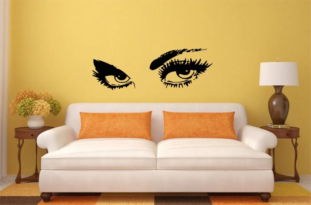 Красивая Одри Хепберн настенные наклейки глаза для девочек комнаты виниловые DIY