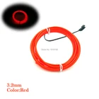 10 цветов на выбор 3,2 мм 1-5 м с инвертором батареи, декоративная наклейка с нитью, гибкий неоновый светильник, электропровод для вечеринки, праздничное украшение