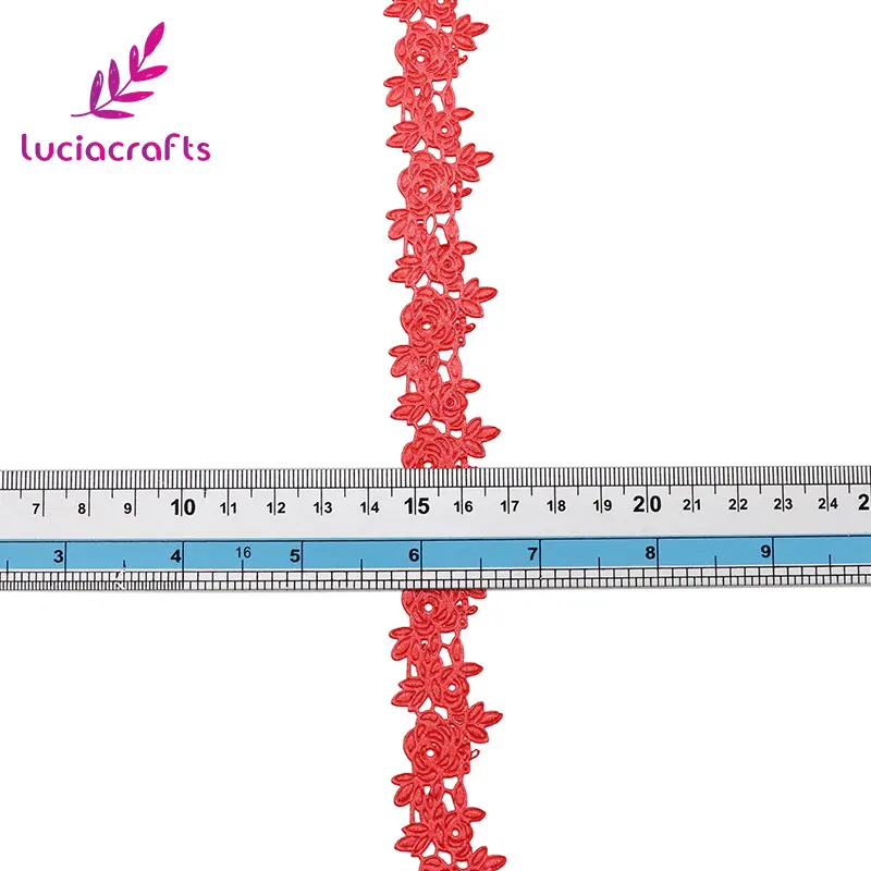 Lucia crafts 23 мм разноцветный вариант Цветочная лента Швейное Ремесло кружевная отделка украшение DIY швейное украшение 2y/лот P0608