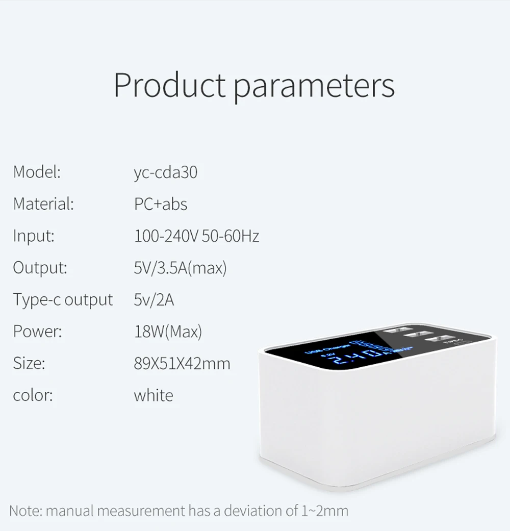 3 USB Smart Charge 2,0 type C USB зарядное устройство для iPhone samsung USB адаптер настенное зарядное устройство светодиодный дисплей быстрое зарядное устройство для мобильного телефона