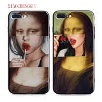 For iphone case Spoof Mona Lisa Amazing Pattern Fun Art Soft Silicone Phone Case Cover For IPhone Plus Case