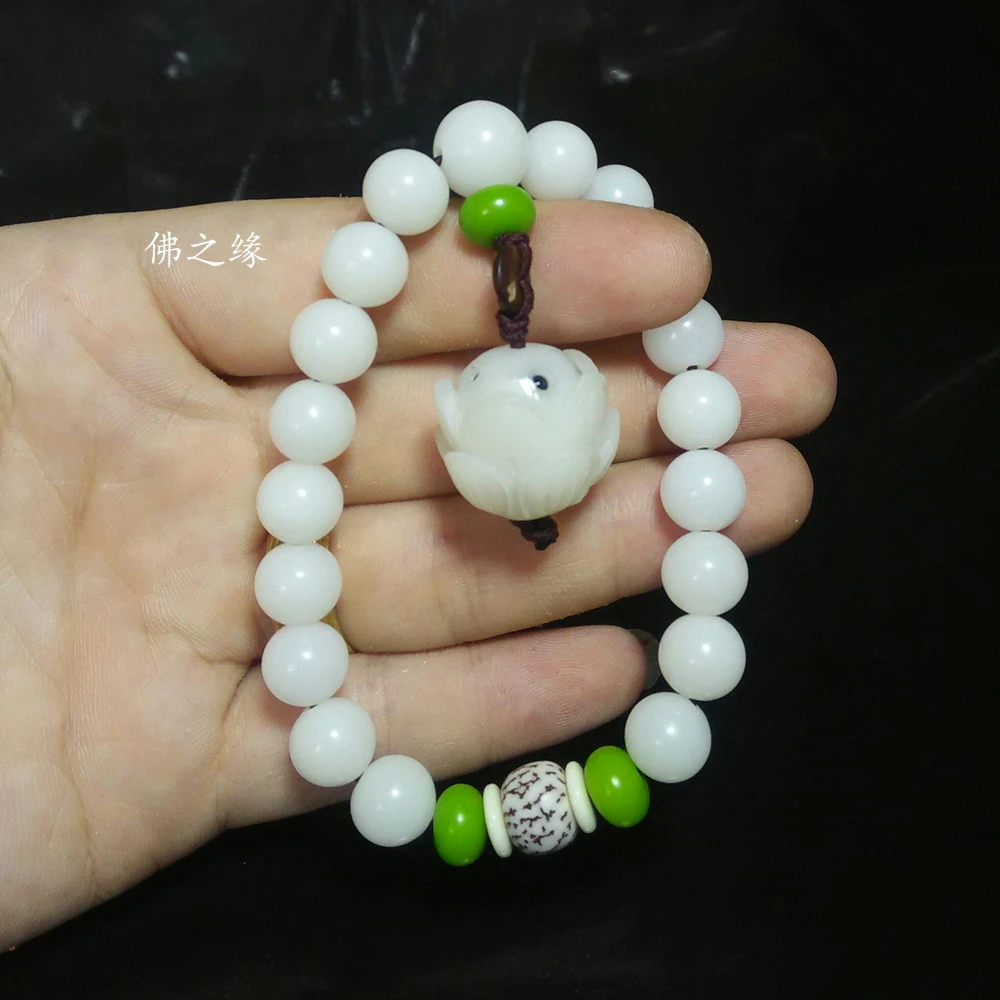 Free shipping Natural white bodhi root circle round bead bracelet | Украшения и аксессуары