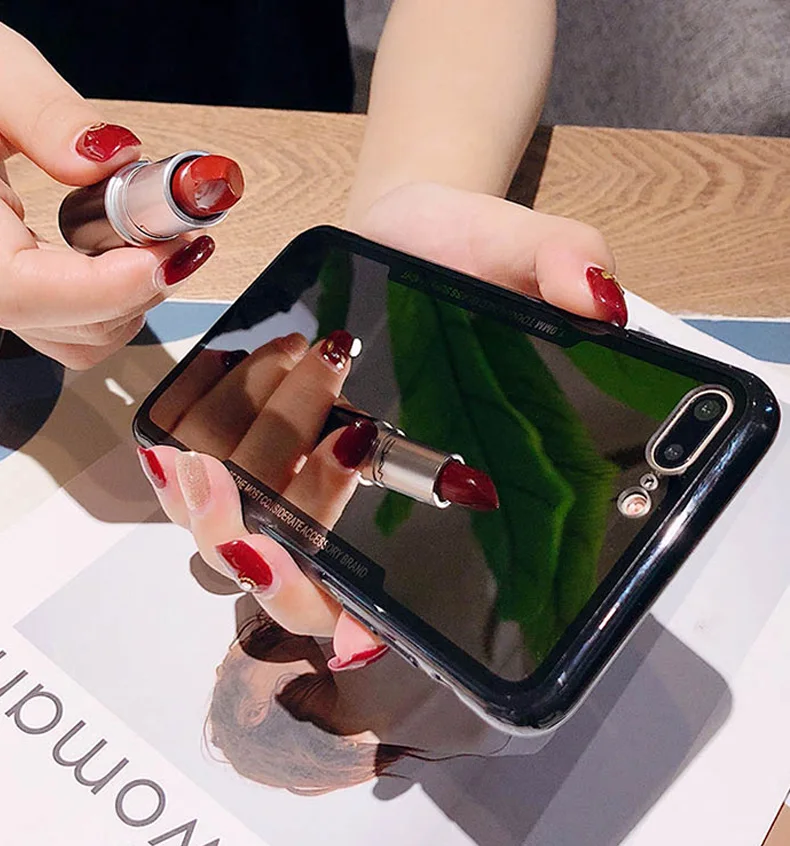 EVANKALX зеркальный чехол для iPhone X XR XSMAX мягкий полиуретановый край чехлы телефонов 6