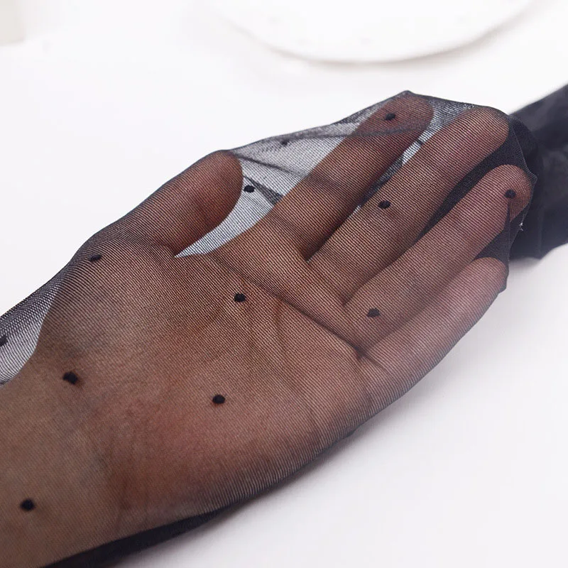 Black Dots On Black FENNASI весна лето женские колготки тонкие пикантные нейлоновые дамские колготки липкие женские белые жаккардовые колготки в горошек женские эротические - Цвет: Black Dots On Black