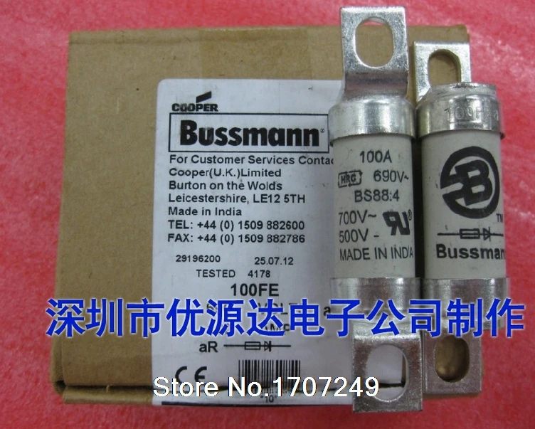 Предохранители BUSSMANN BS88: 4 35FE 35A 40FE 40A 45FE 45A 50FE 50A 63FE 63A 71FE 71A 80FE 80A 90FE 90A 100FE 100A BS88 690 В 10