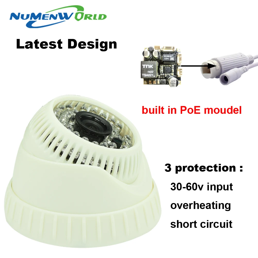 POE ip камера 1080P мегапиксельная ips Onvif H.264 36 шт. LED 3 6 мм P2P купольная для помещения IP