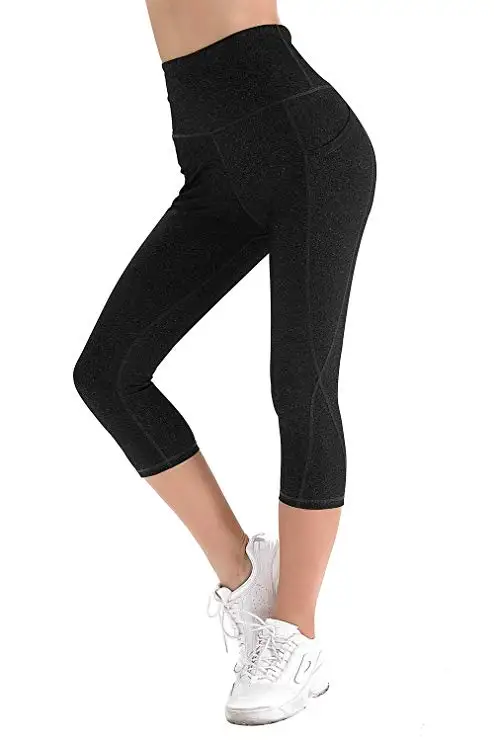 ICOSTUMES Women's Capri Legging Inner Pocket Non See-Through Fabric Leggings