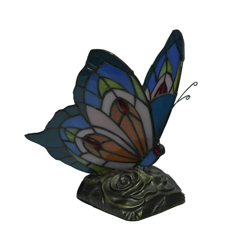 Tiffany Style Night Light Small Mini Stained Glass Dale Lamps Butterfly Desk Table Lamp Antique Unique On Sale | Освещение
