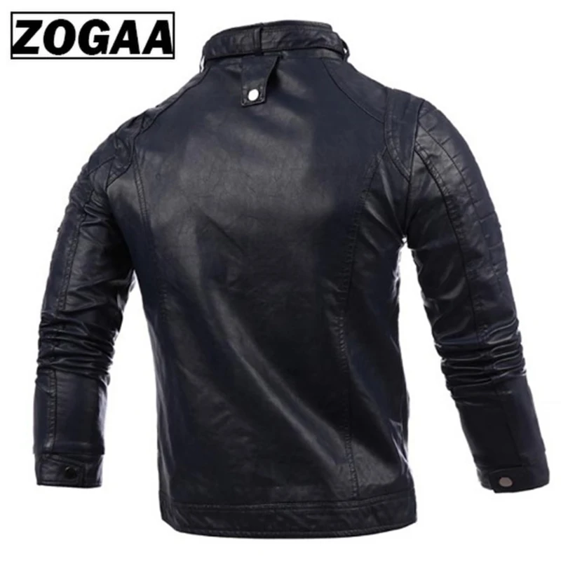 Мужская куртка с длинным рукавом ZOGAA хлопковая однотонная мотоциклетная на