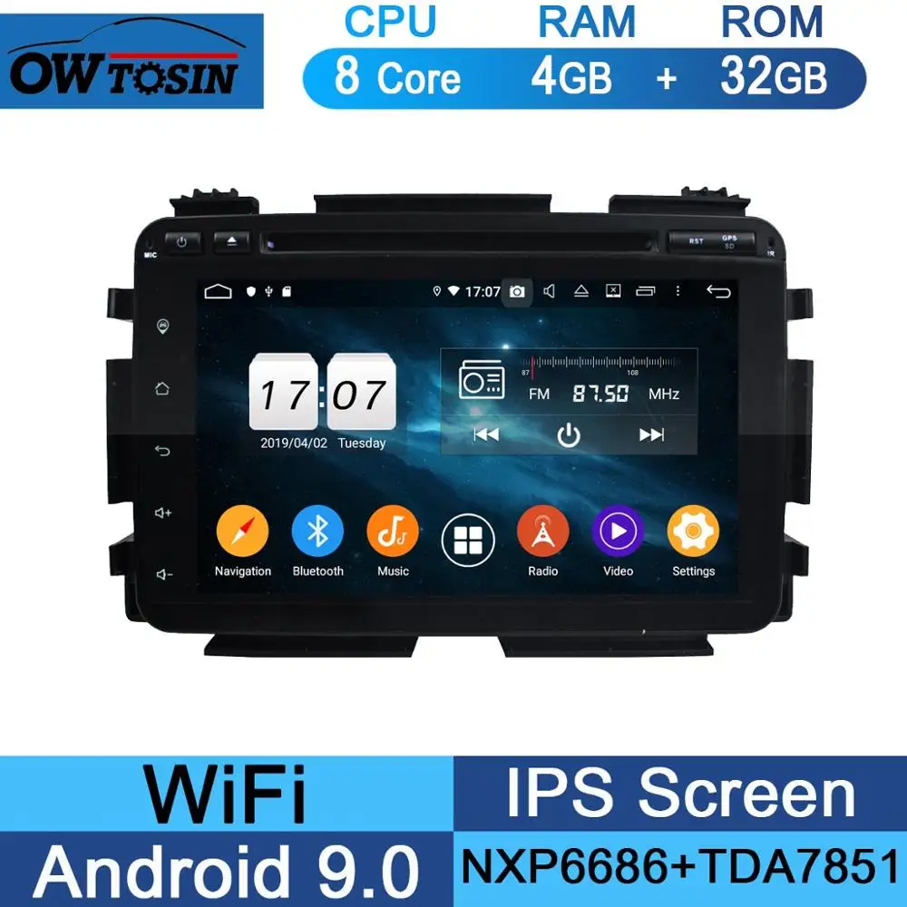 32G " ips 1920*1080 8Core 4G+ 64G Android 9,0 Автомобильный DVD плеер для Honda Vezel HR-V вариабельности сердечного ритма XR-V DSP радио gps - Цвет: 32G