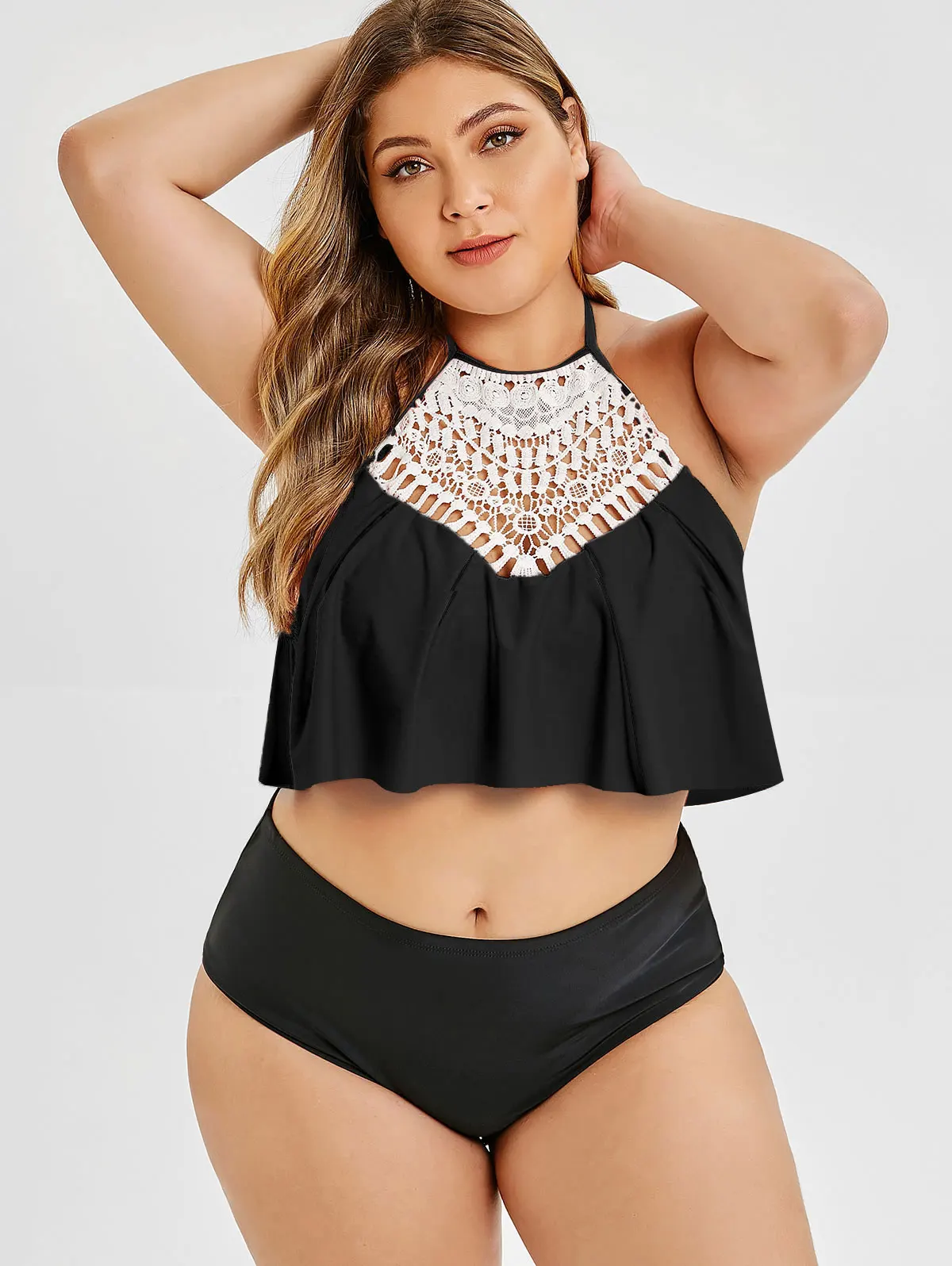 Wipalo вязаный крючком купальник с лямкой на шее искусственный женский 2019 комплект