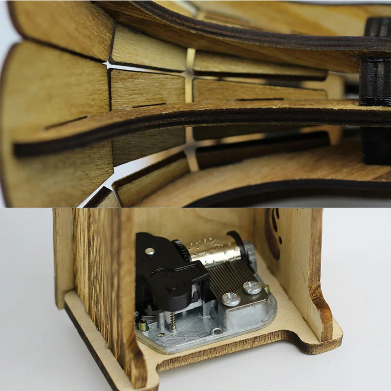 Creative Wooden Crafts Music Box Home Decoration Phonograph Model Retro Birthday Gift D039 |