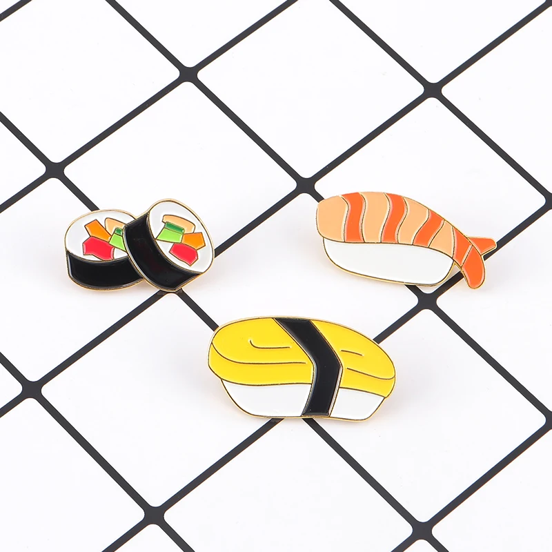 3 шт./компл. японская брошь для суши с эмалью из мультфильма булавка на пуговицах