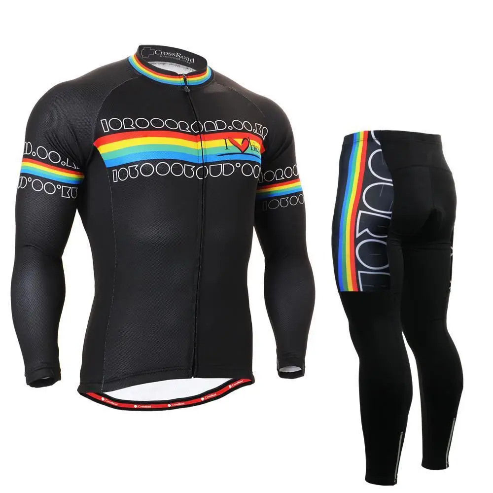 Мужской длинный рукав Велоспорт Джерси технический график Велосипедное