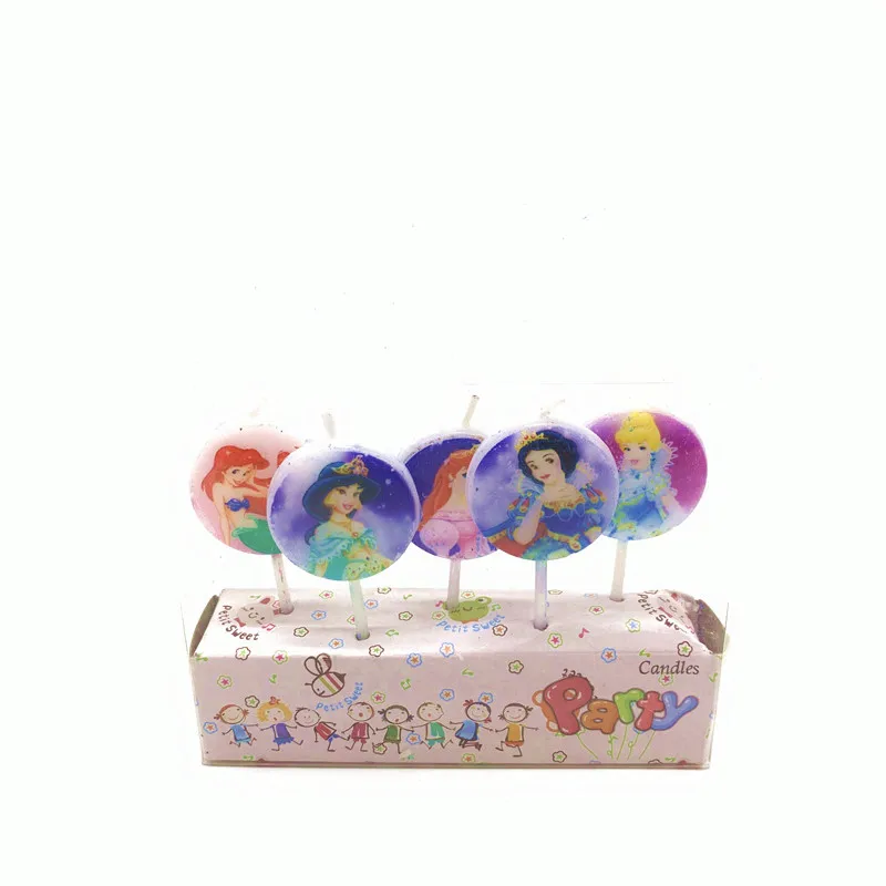 Six Princess-5pcs 5 шт./компл. disney Принцесса Аврора Ариэль лампы в форме свечи День святого Валентина День защитника Belle торт свеча детский душ декоративные свечи, праздничные принадлежности - Цвет: Six Princess-5pcs