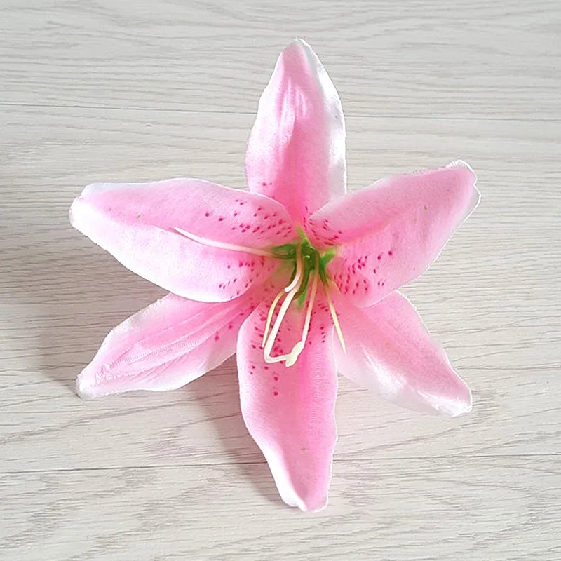 light pink 10 шт., цветные Искусственные цветы лилии, шелковые цветы для самостоятельного изготовления, свадебные, праздничные, праздничные, вечерние, для украшения дома, комнаты, аксессуары для волос - Цвет: light pink