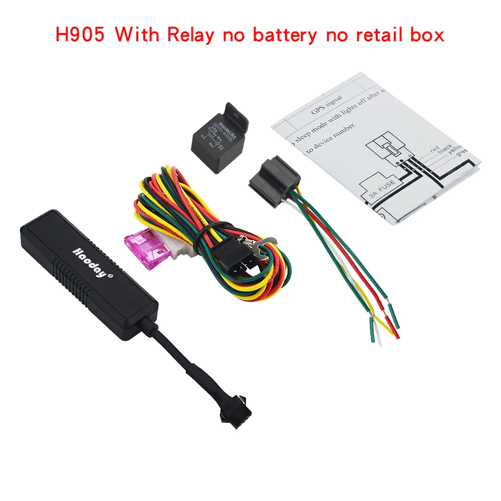 Nobattery withrelay1 Локатор слежения в реальном времени мини gps трекер H905 превышение скорости гео-забор сигнализация легкое управление отслеживающее устройство История воспроизведения пути - Цвет: Nobattery withrelay1