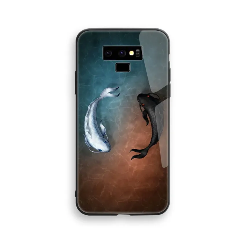 Чехол из окрашенного стекла для samsung galaxy Note 9, чехол из закаленного стекла, ТПУ, противоударный чехол s для samsung Note 8, s9, s8 plus