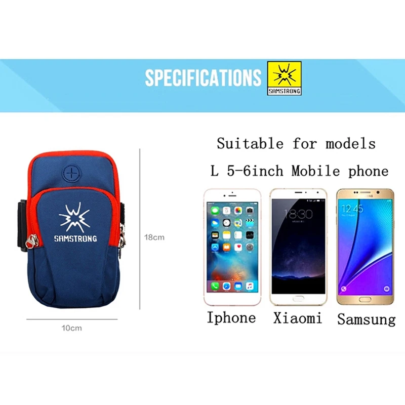 Armband Bag Sports Running Case Cover armband Waterproo Universal Sport cell phone Holder Outdoor Arm pouch 6.5&quot | Спорт и