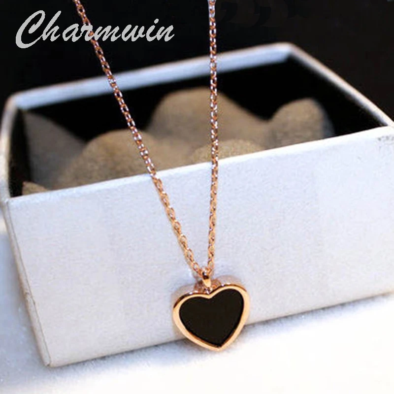 Charmwin новые модные короткие ожерелья для женщин черно белое ожерелье с подвеской