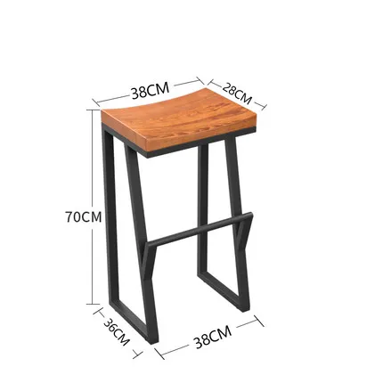 Барный стул из кованого железа в стиле ретро барный твердой древесины креативный