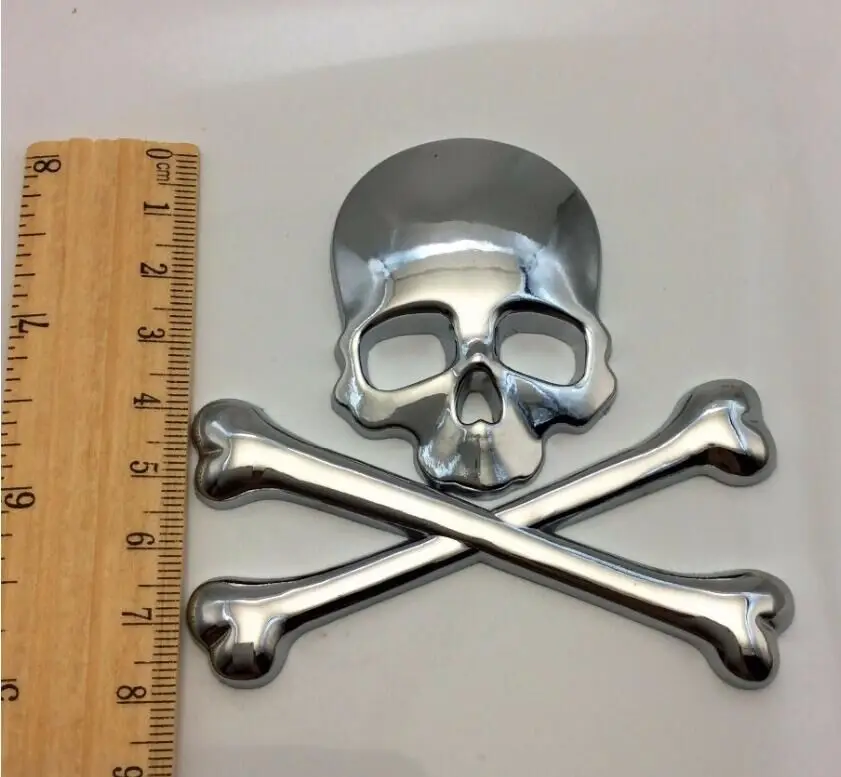 Стайлинга автомобилей 3D Череп Скелет Metal Наклейка для Toyota RAV4 Corolla Горец Land Venza Honda