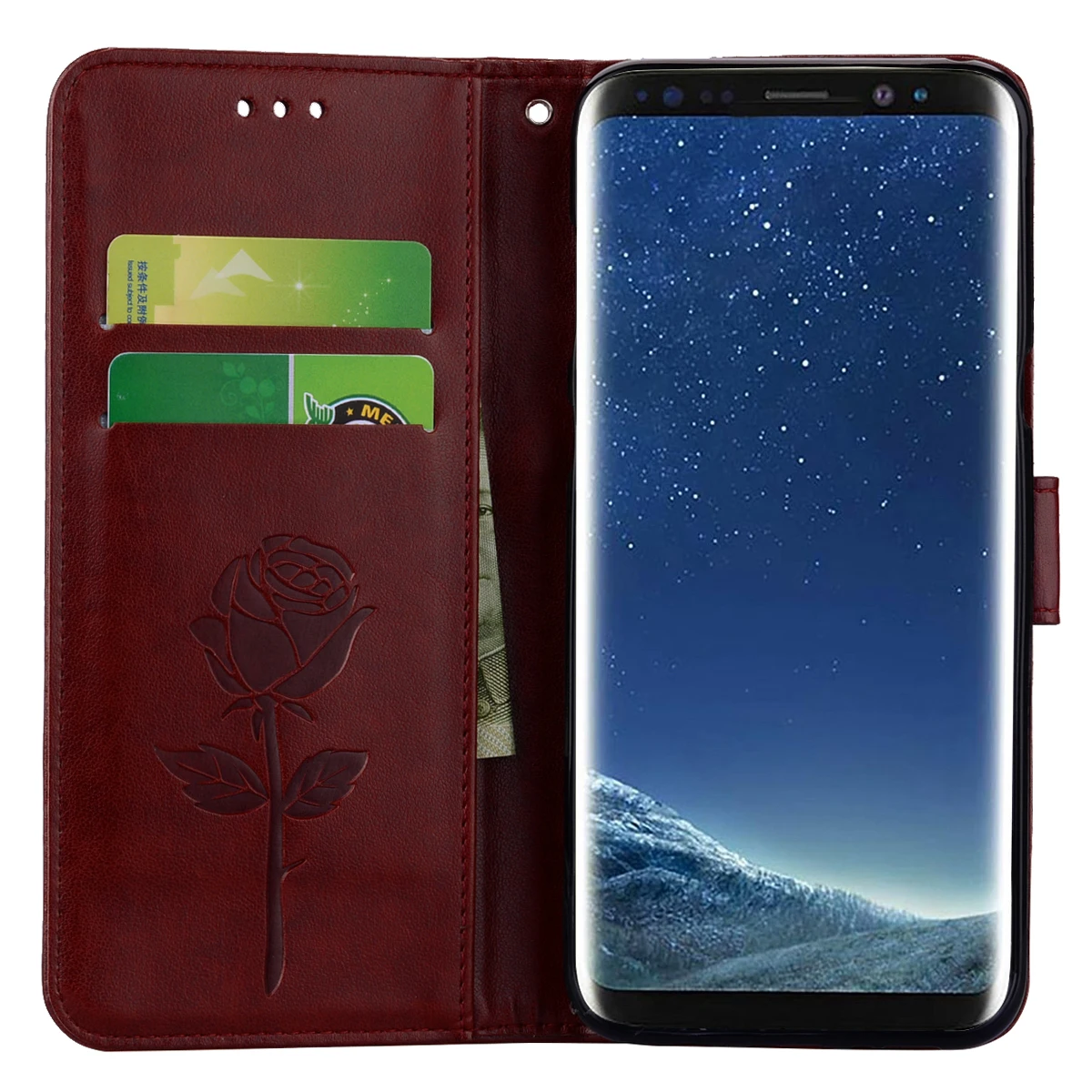 Выбитым рельефным цветком кожаный бумажник чехол для samsung Galaxy A3 A5 J1 J3 J5 J7 J530 J730 ЕС G530 S7 край S8 Плюс обложка книги