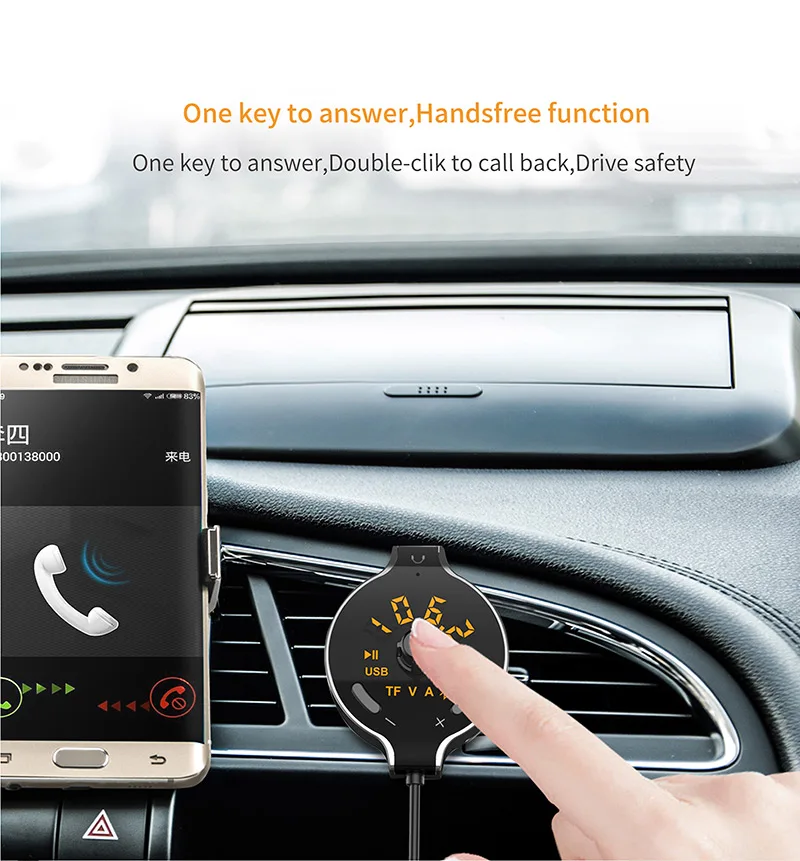 Aux bluetooth автомобильный комплект громкой связи Bluetooth fm-передатчик lcd MP3-плеер USB зарядное устройство 3.1A громкой связи usb bluetooth с bluetooth для телефона
